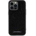 Karl Lagerfeld case for iPhone 15 Pro Max 6.7" KLHCP15XHDSPLK black hardcase Rhinestone Logo Metal Plate