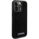 Karl Lagerfeld case for iPhone 15 Pro Max 6,7" KLHCP15XHDSPLK juodas hardcase Rhinestone Logo Metal Plate