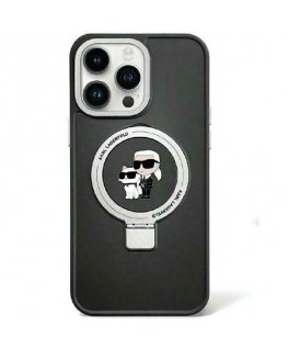 Karl Lagerfeld Ring Stand Karl&Choupettte MagSafe Back Case for Apple iPhone 15 Plus