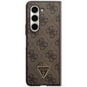 Guess dėklas Samsung Z Fold5 GUHCZFD5P4TDPW juodas Odinis 4G Triangle Strass