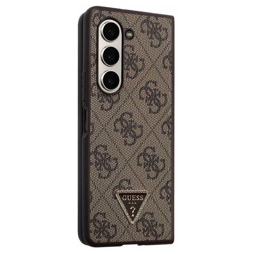 Guess dėklas Samsung Z Fold5 GUHCZFD5P4TDPW juodas Odinis 4G Triangle Strass – 4