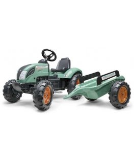 FALK Lander Green tractor with pedals and trailer for 3 years