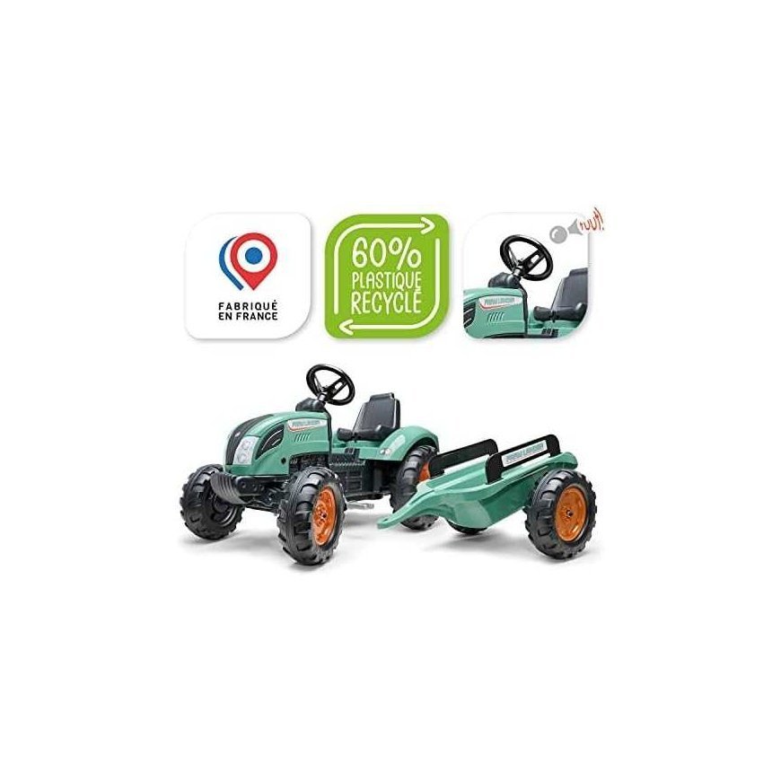 FALK Lander Green tractor with pedals and trailer for 3 years – 2