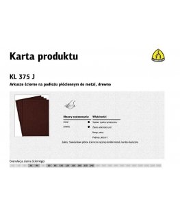 KLINGSPOR ABRASIVE SHEETS 230mm x 280mm KL375J, 150/50 pcs.