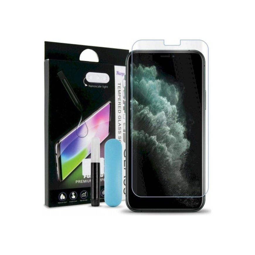Fusion UV 9H Tempered Glass Full Cover + Eco Glue + Lamp For App