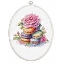 luca S Counted Cross Stitch Kit with Bow Included French Macaron 16x15cm SBC226 luca S Counted Cross Stitch Kit with Bow Included French Macaron 16x15cm SBC226
