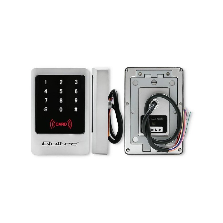 QOLTEC 52444 Code lock MIMAS with RFID reader Code card key fob Door bell button IP68 EM