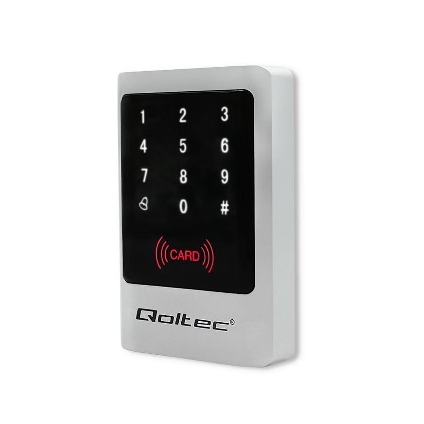 QOLTEC 52444 Kodinė spyna MIMAS su RFID skaitytuvu Kodų kortelės rakto pakabukas Durų skambučio mygtukas IP68 EM – 3