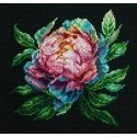 luca S Counted Cross Stitch Kit with Bow Included Abalone Pearl Peony 12x12cm SBC203