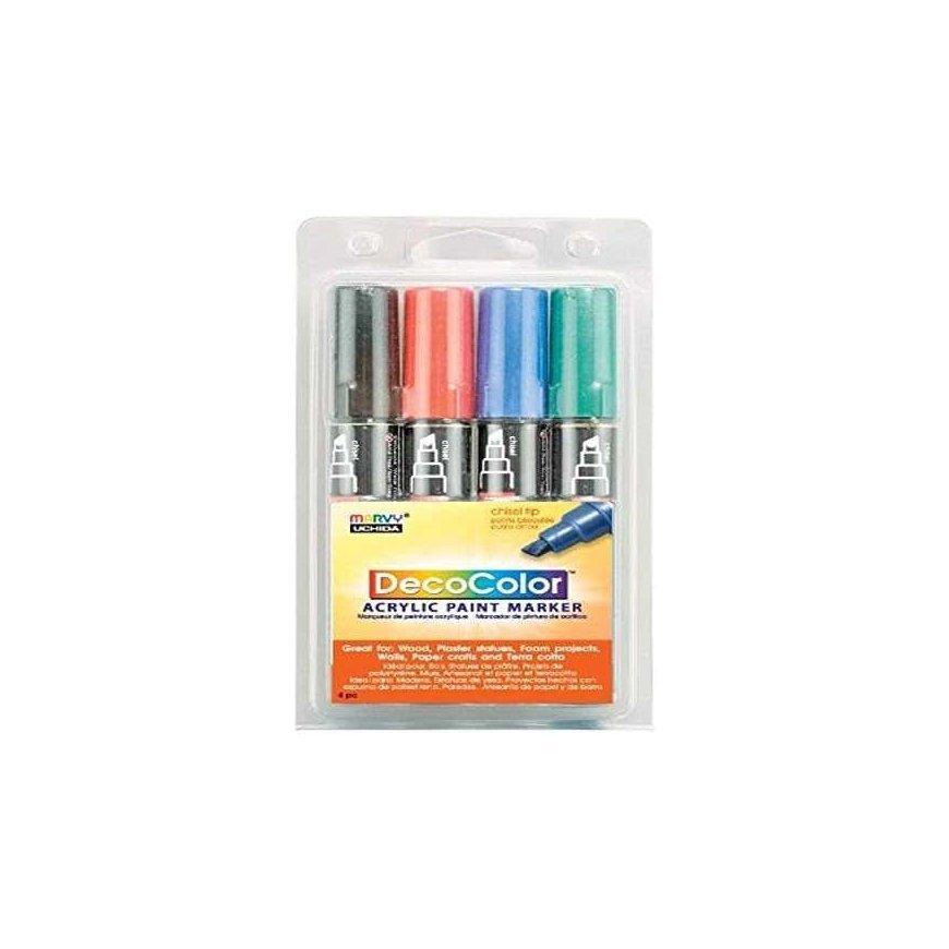 Marvy Uchida Akriliniai markeriai "Marvy Decocolor Acrylic" 315-4A Primary. 4 vnt – 4