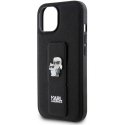 Karl Lagerfeld Saffiano Grip Stand Metal Logo Case for iPhone 15 Black Karl Lagerfeld Saffiano Grip Stand Metal Logo Case for iPhone 15 Black