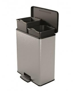 Curver / Keter CURVER GARBAGE BIN WITH PEDAL 26L+26L /IML METALLIZED