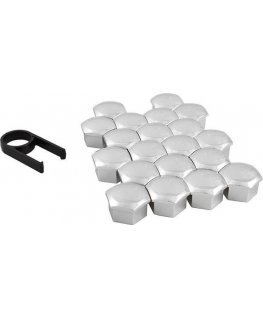 J Tec Screw caps 21 mm chrome
