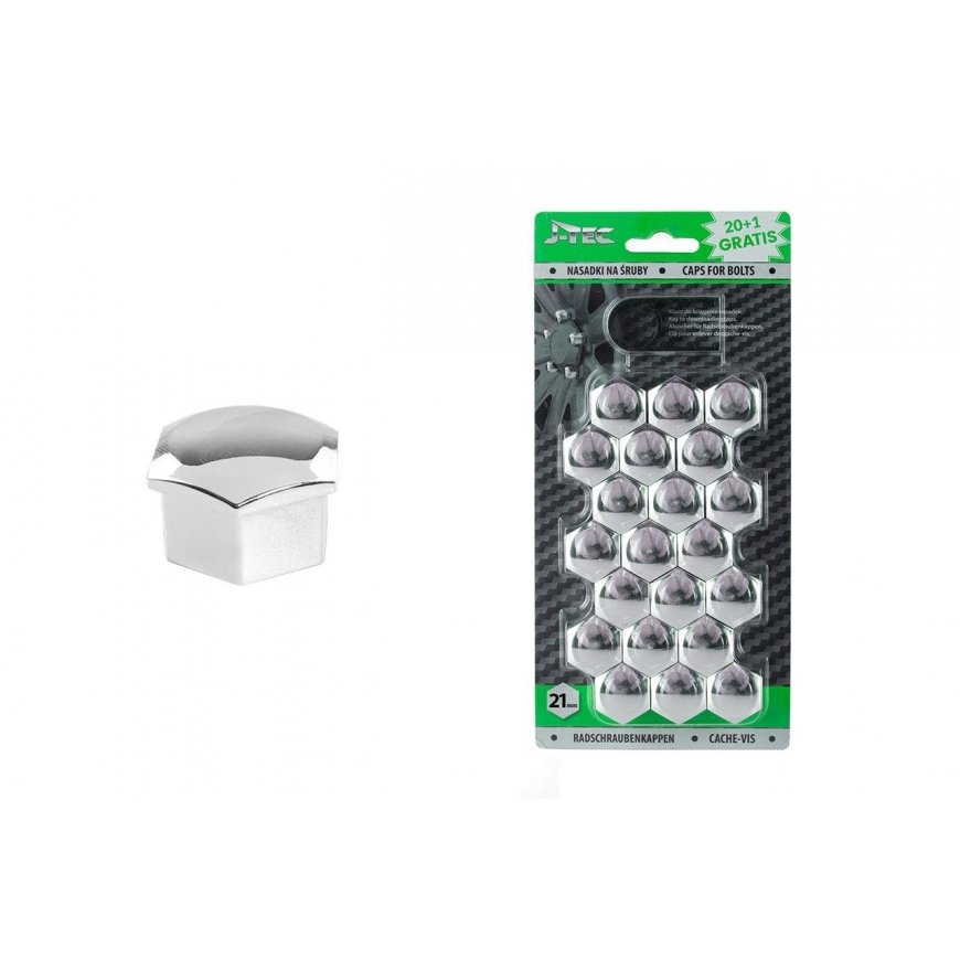 J Tec Screw caps 21 mm chrome – 2