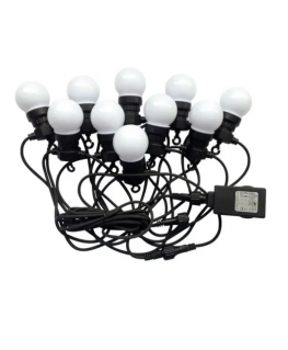 10x0.5W light bulb garland, 3000K, 5m