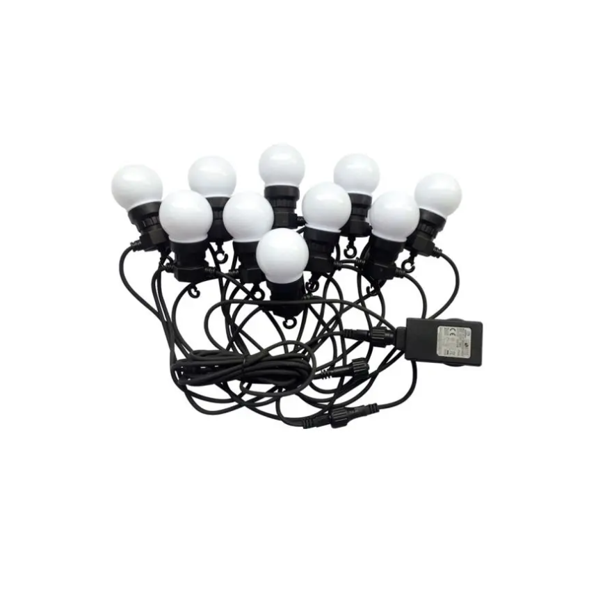 10x0.5W light bulb garland, 3000K, 5m