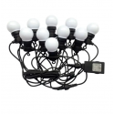 10x0.5W light bulb garland, 3000K, 5m