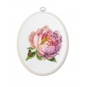 luca S Counted Cross Stitch Kit with Hoop Included Rozella Peony 12x12cm SBC206