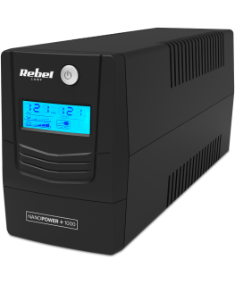 UPS REBEL computer emergency power supply model Nanopower Plus 1000 (offline, 1000VA / 600W, 230 V, 50Hz, LCD, USB, RJ45)
