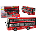 Lean Cars Battery Operated Double Decker Bus Lights Sounds Friction Drive Red