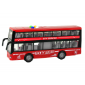 Lean Cars Battery Operated Double Decker Bus Lights Sounds Friction Drive Red