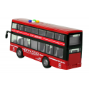 Lean Cars Battery Operated Double Decker Bus Lights Sounds Friction Drive Red