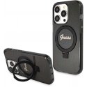 Guess IML Ring Stand Glitter MagSafe Case for iPhone 15 Pro Max Black