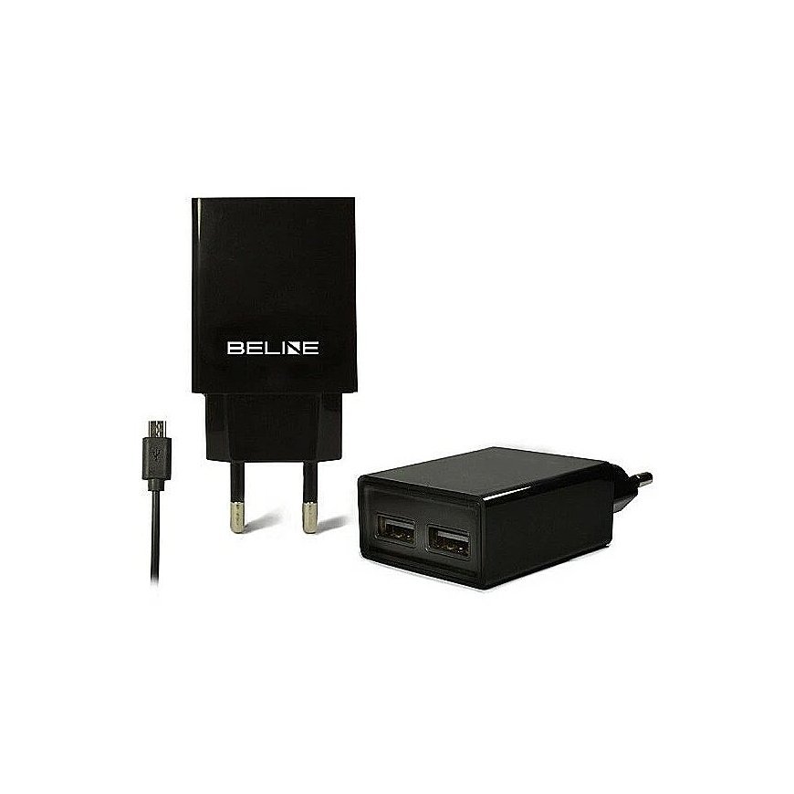 Beline Travel charger 2xUSB + microUSB