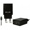 Travel charger 2xUSB + microUSB 2A black Travel charger 2xUSB + microUSB 2A black