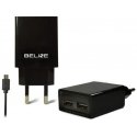 Travel charger 2xUSB + microUSB 2A black Travel charger 2xUSB + microUSB 2A black