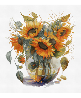 luca S Counted cross stitch kit "Vase with sunflowers" 24x27cm SB7025