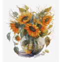 luca S Counted cross stitch kit "Vase with sunflowers" 24x27cm SB7025