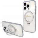 Guess IML Ring Stand Glitter MagSafe Case for iPhone 15 Pro Clear