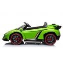 Lean Cars Dvivietis elektromobilis vaikams Lamborghini Veneno, žalias