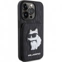 Karl Lagerfeld Saffiano Cardslots and Stand Monogram Choupette Back Case for Apple iPhone 15 Pro Max Karl Lagerfeld Saffiano Cardslots and Stand Monogram Choupette Back Case for Apple iPhone 15 Pro Max