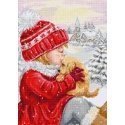 luca S Counted Cross Stitch Kit "Girl Kissing Puppy" 23x32cm SBU5027 luca S Counted Cross Stitch Kit "Girl Kissing Puppy" 23x32cm SBU5027