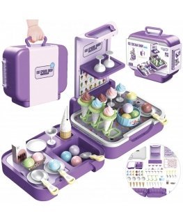 WOOPIE Walizka with Lodami 3w1 Stove Sklepik Lodziarnia Przenośna 62 el.
