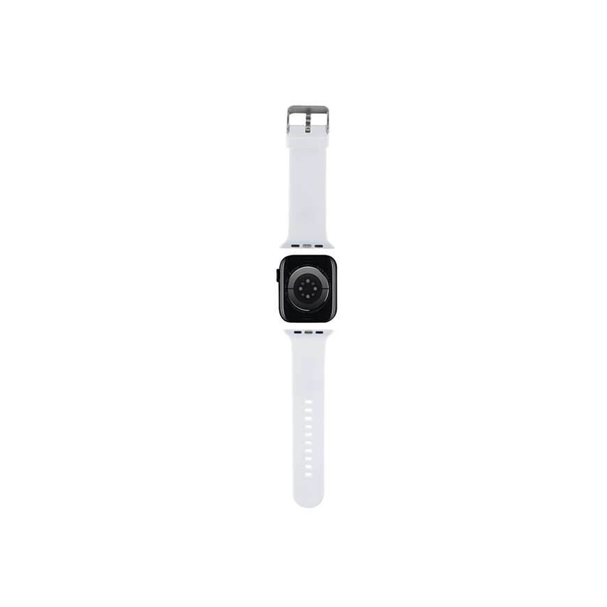Karl Lagerfeld Strap KLAWLSLKNH Apple Watch 42|44|45|49mm white|white strap 3D Rubber Karl Head – 2