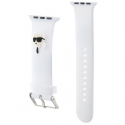 Karl Lagerfeld Strap KLAWLSLKNH Apple Watch 42|44|45|49mm white|white strap 3D Rubber Karl Head