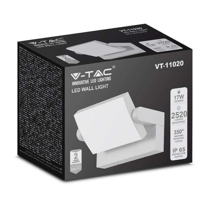 17W LED surface outdoor light, white, 3000K – 5