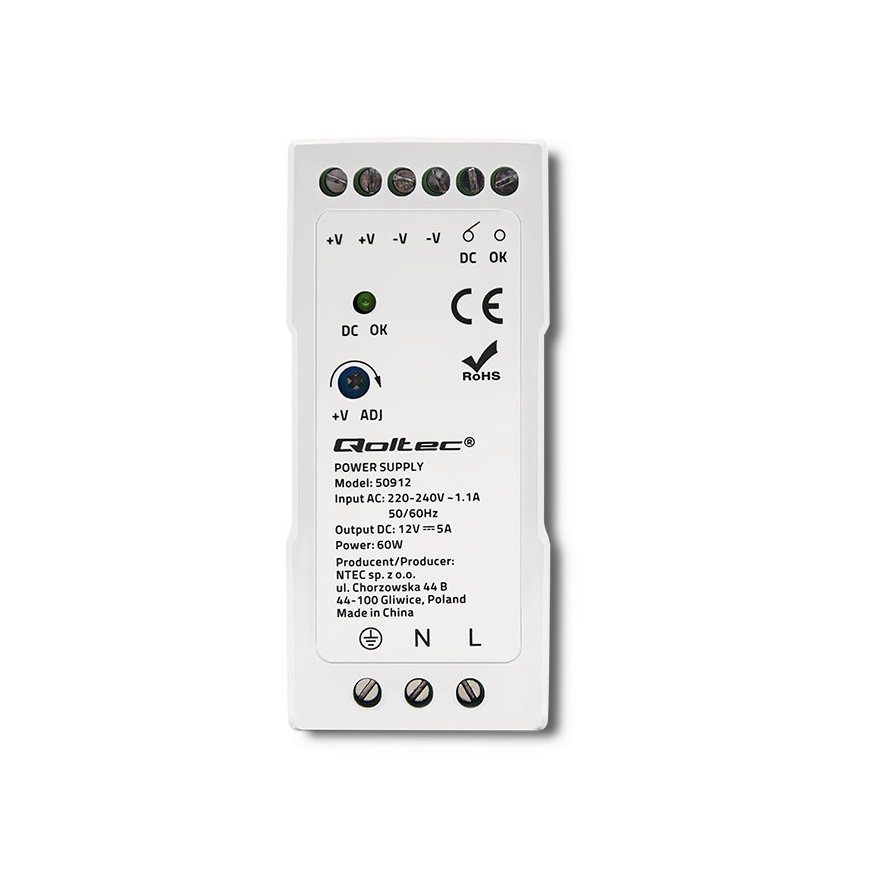 DIN rail power supply 60W, 12V, 5A, Slim – 2