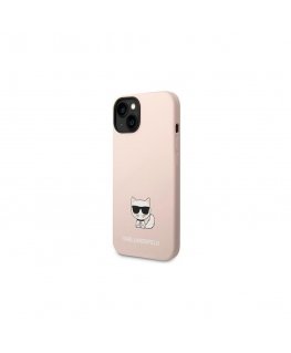 Karl Lagerfeld KLHCP14LSLCTPI iPhone 14 Pro 6.1 Inch Hard Case Light Pink / Light Pink Silicone Choupette Case