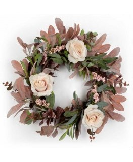 Eurofirany KW/WREATH/11 40CM GREEN+PINK
