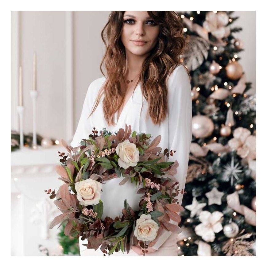 Eurofirany KW/WREATH/11 40CM GREEN+PINK – 4