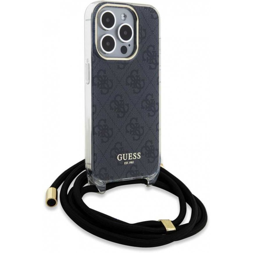 Dėklas Guess IML 4G Printed Crossbody Case for iPhone 15 Pro Juodas – 2