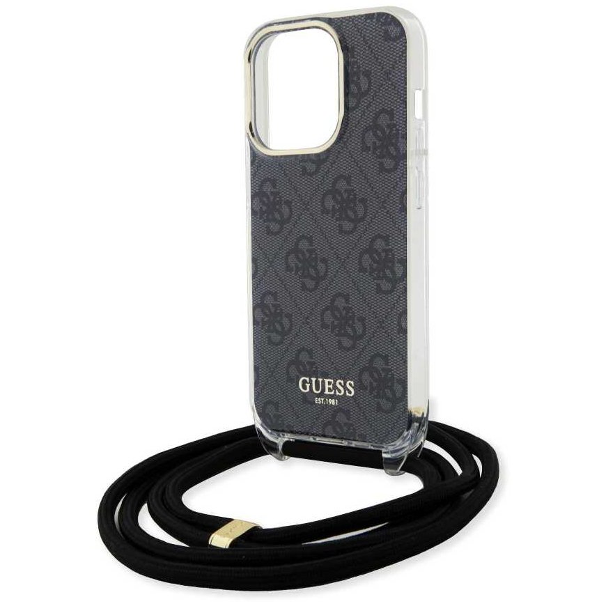 Case Guess IML 4G Printed Crossbody Case for iPhone 15 Pro Black – 4