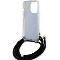 Dėklas Guess IML 4G Printed Crossbody Case for iPhone 15 Pro Juodas