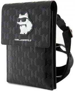 Dėklas Karl Lagerfeld bag KLWBSAKHPCK juodas Saffiano Mono Choupette