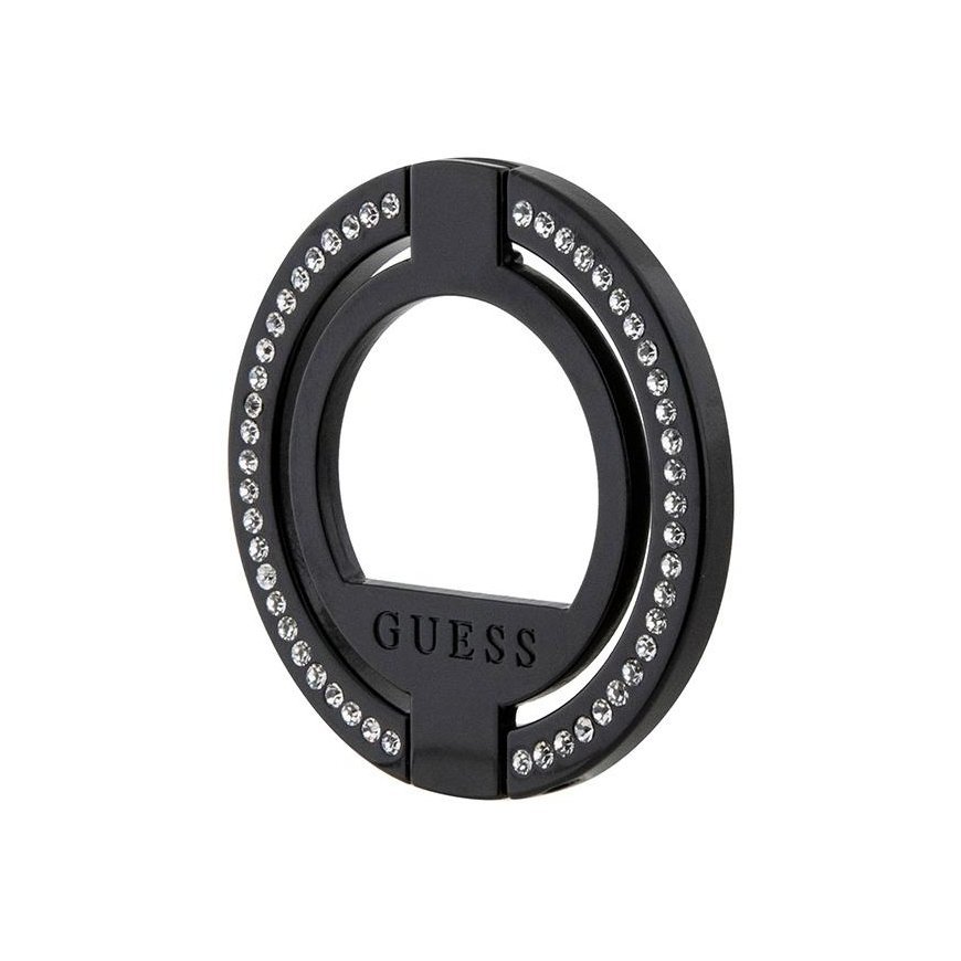 Dėklas Guess MagSafe Ring Stand Rhinestone su funkcija standu (Juodas) – 2