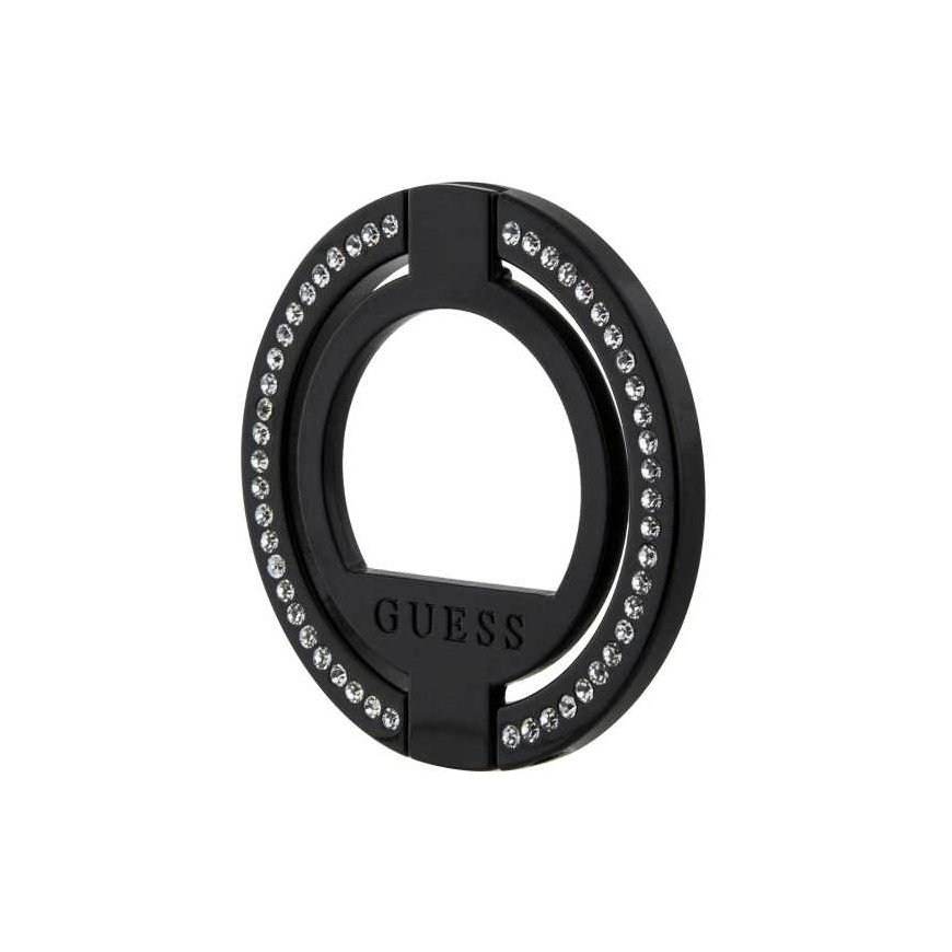 Case Guess MagSafe Ring Stand Rhinestone with stand function (Black) – 5